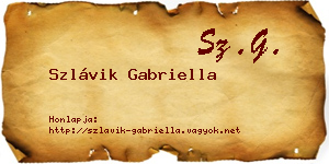 Szlávik Gabriella névjegykártya